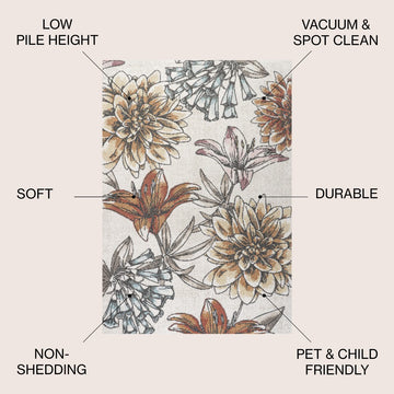 Giglio Modern Botanical Flower Area Rug